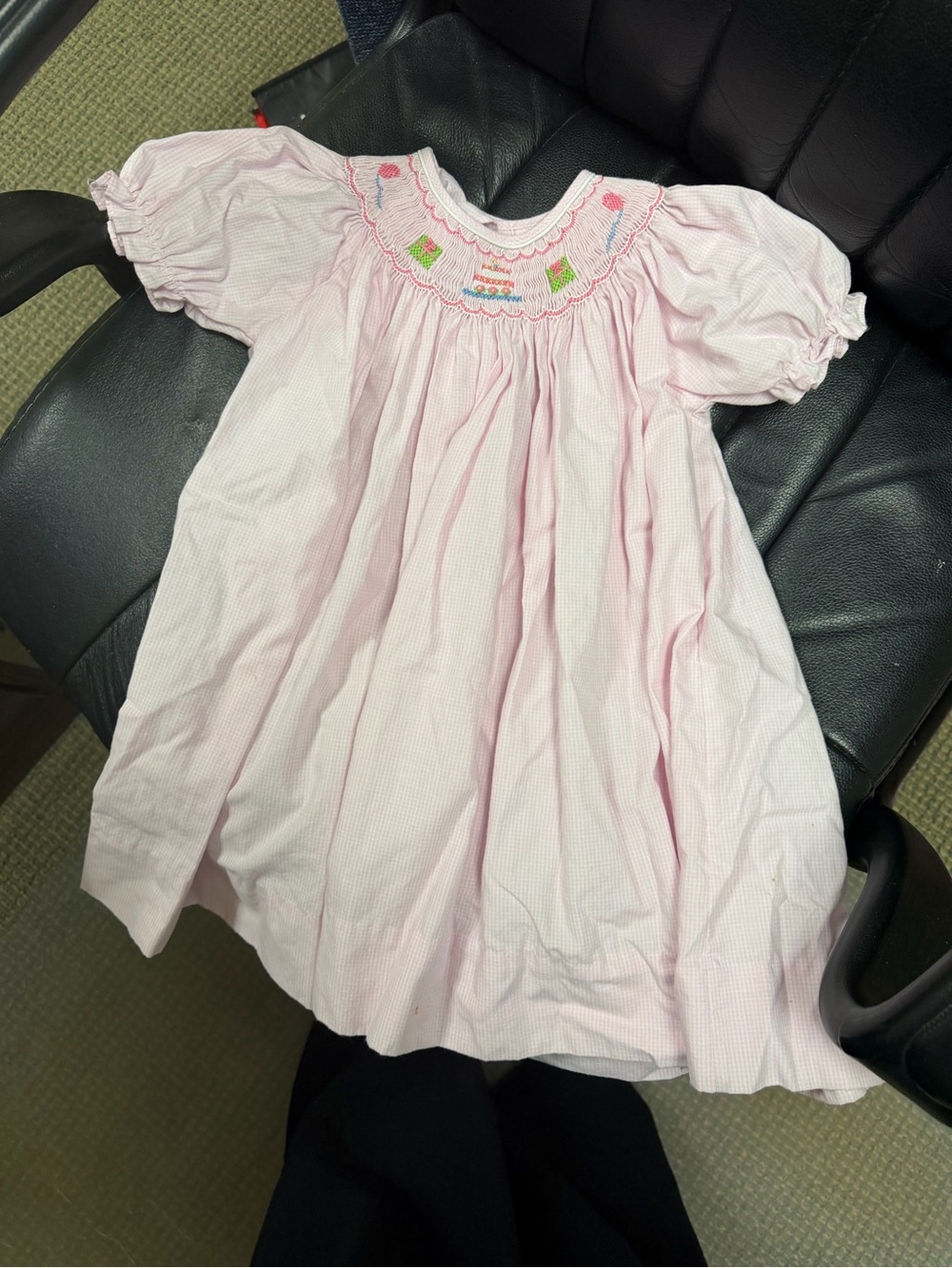2t Birthday Pink Smocked Bishop Dress